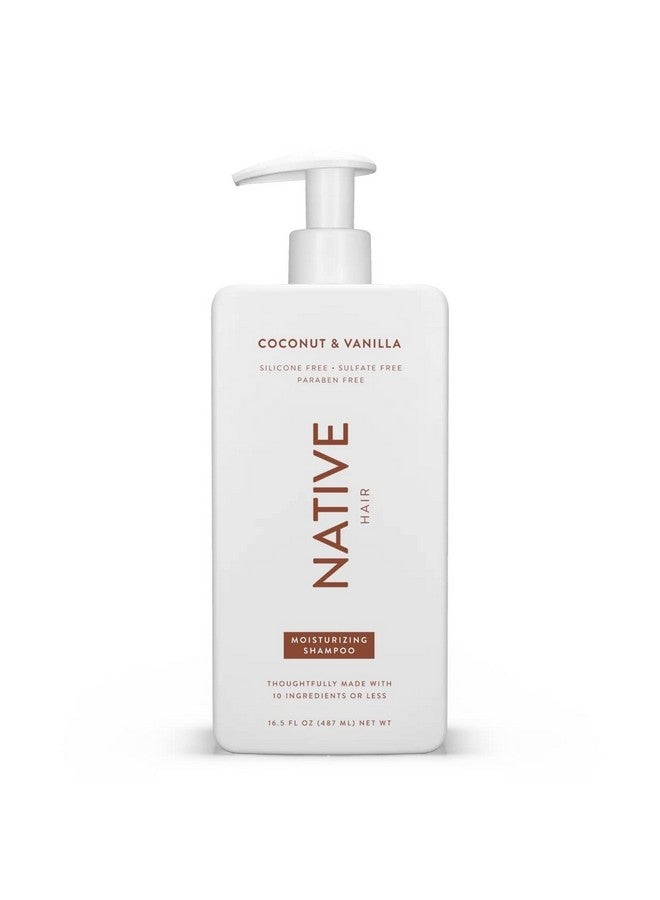 Coconut & Vanilla Moisturizing Vegan Shampoo Clean Sulfate Paraben And Silicone Free 16.5 Fl Oz