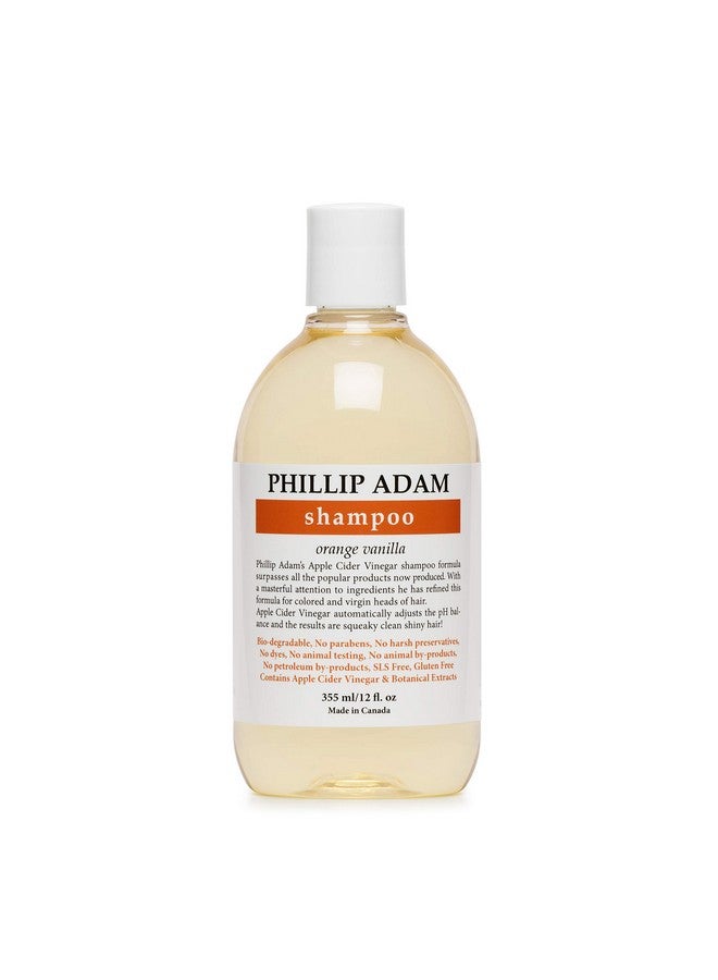 Orange Vanilla Shampoo For Shiny Hair Enriched With Apple Cider Vinegar Sulfate Free 12 Ounce