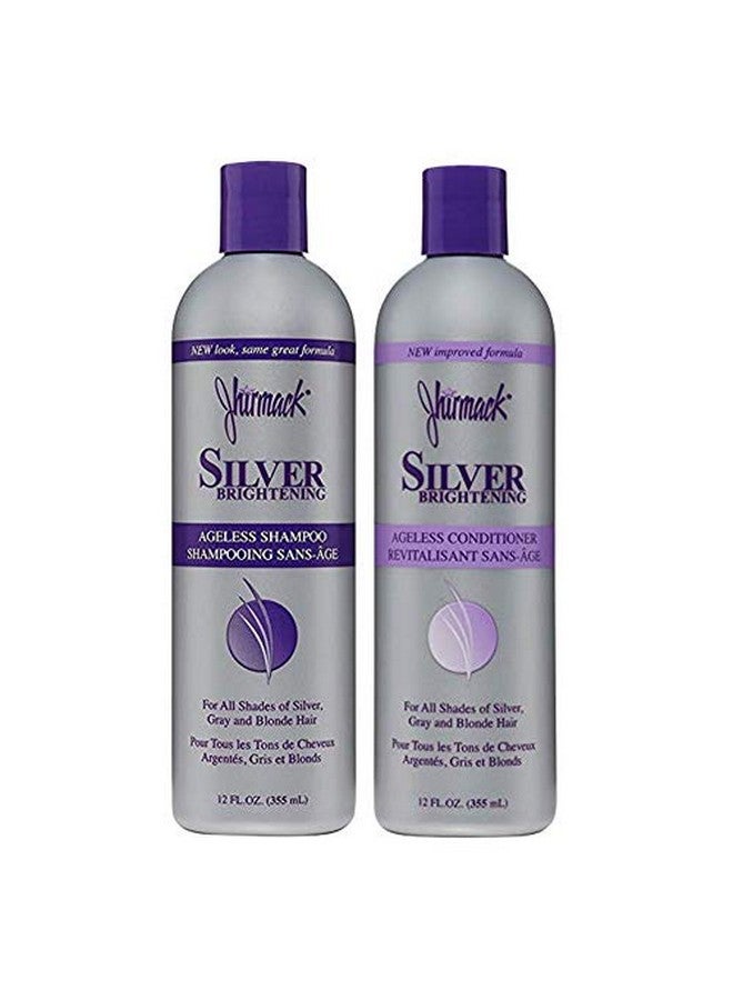 Silver Brightening Purple Shampoo And Conditioner Set For All Types Of Silver Grey And Blonde Hair