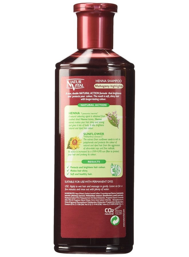 Hair Shampoo Henna Red (Mahogany) Colour And Shine 300 Ml / Natural & Organic