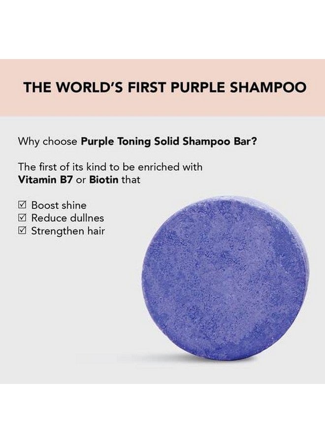 Toning Purple Shampoo Bar For Blonde Hair With Biotin For Strengthening Hair & Neutralizing Brassy Tones ; Vegan Solid Shampoo Bar For Hair Shine ; Zero Waste 3.2 Oz