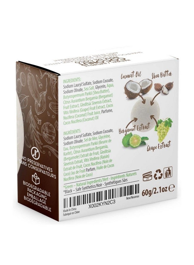 Solid Shampoo Bar And Conditioner Effect Hair Soap 100% Organic Shampoo Bars For Hair With All Natural Plant Based Essential Oils And Zero Waste Biodegradable Packaging (Coconut)