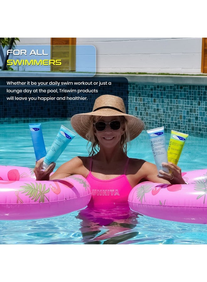 Gift Set Value Pack Of 4 + Mesh Bag Travel Kit Swim Care Chlorine Removal Body Wash + Swimmers Shampoo + Conditioner And Lotion 8.5 Fl Oz For Hydrated Skin And Healthy Hair