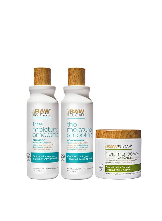 Moisture Smoothie + Hair Masque Bundle Shampoo Conditioner Hair Care For Dry Damaged Hair Formulated Without Sulfates & Parabens
