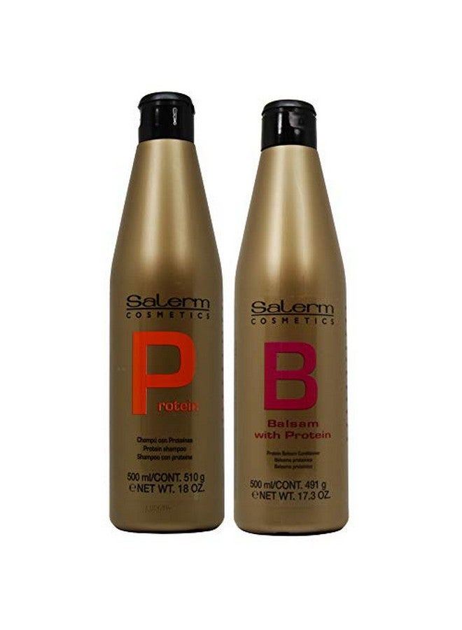 Protein Shampoo And Protein Balsam Conditioner Duo Set (18Ounce And 17.3Ounce)
