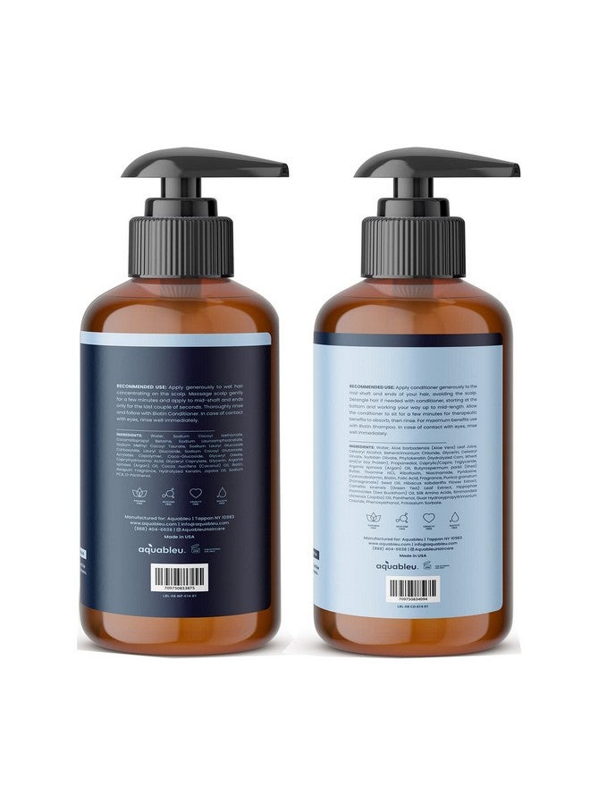 Biotin Volumizing Shampoo & Conditioner Set Natural Thickening & Volume For Thicker Fuller Hair Promotes Healthy Hair Growth Includes Coconut Keratin Argan & Jojoba Oil Sulfate Free