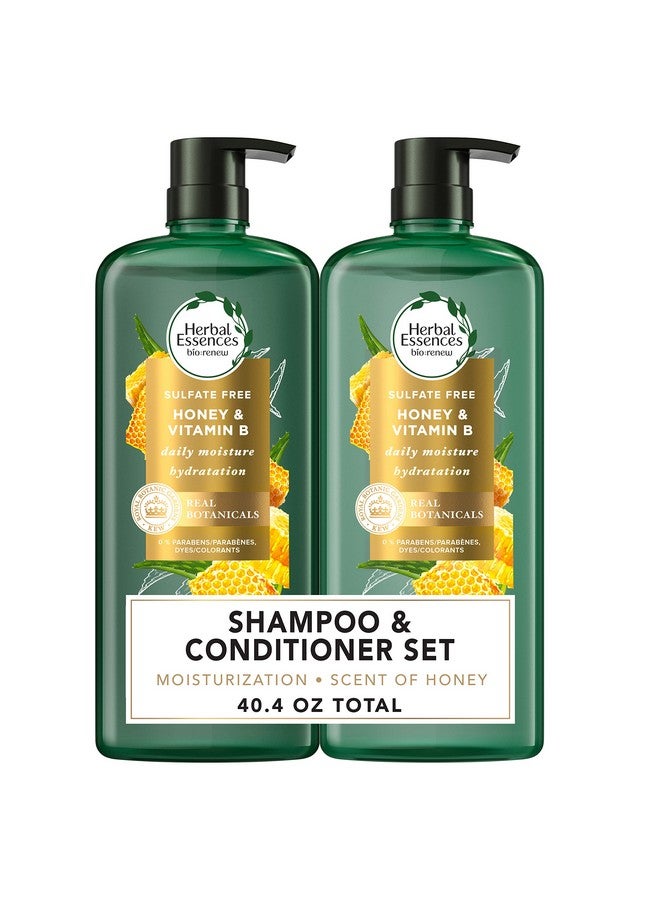 Sulfate Free Shampoo And Conditioner Set Hair Products Infused With Real Aloe & Honey + Vitamin B Paraben Free Safe For Color Treated Hair Bio:Renew 20.2 Fl Oz Each