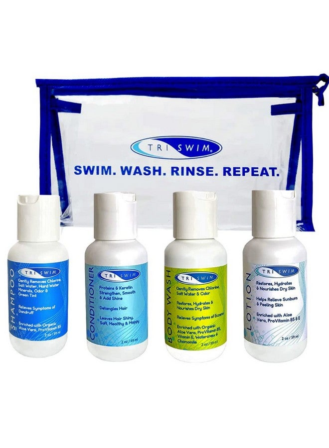 Shot Set Travel Set In Cosmetic Bag With Shampoo Body Wash Lotion And Conditioner For Hydrated Skin And Healthy Hair