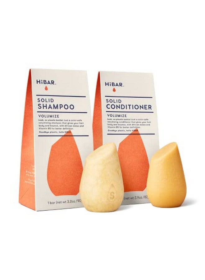 Shampoo And Conditioner Bar Set All Natural Hair Care Plastic Free Travel Size Color Safe Eco Friendly Solid Sustainable Bars Zero Waste (Volumize)