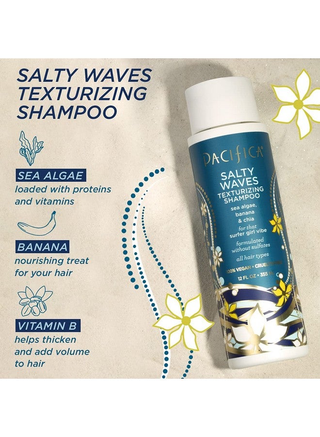Beauty Salty Waves Texturizing Shampoo + Texturizing Conditioner ; For All Hair Types ; Perfect And Effortless Beach Hair ; 100% Vegan & Cruelty Free ; Sulfate + Paraben Free