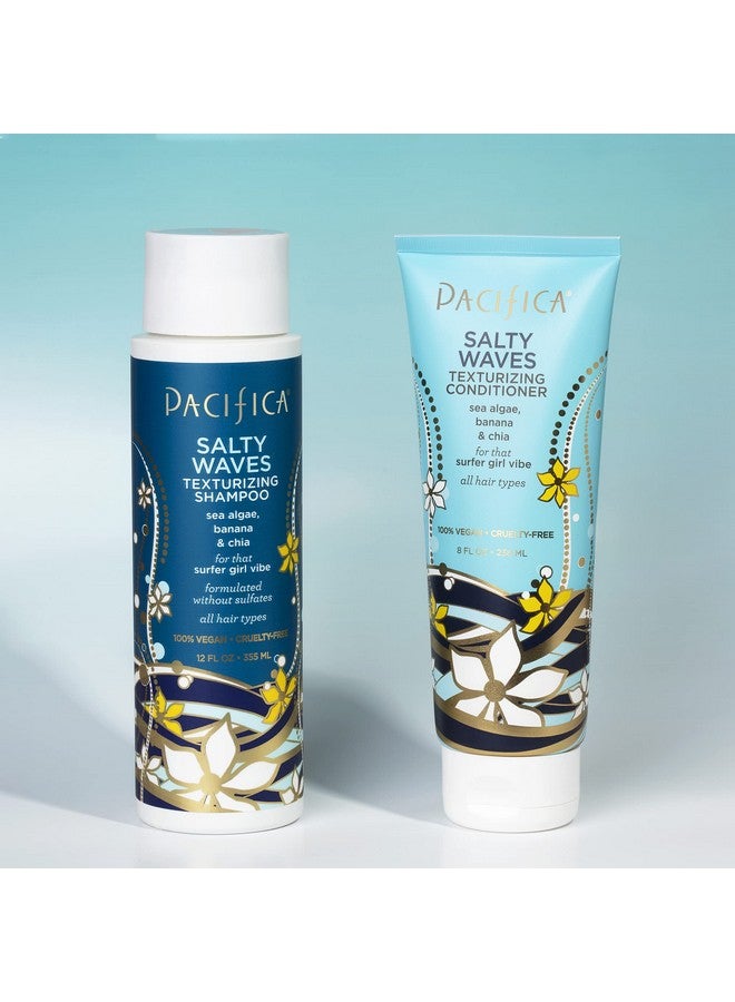 Beauty Salty Waves Texturizing Shampoo + Texturizing Conditioner ; For All Hair Types ; Perfect And Effortless Beach Hair ; 100% Vegan & Cruelty Free ; Sulfate + Paraben Free