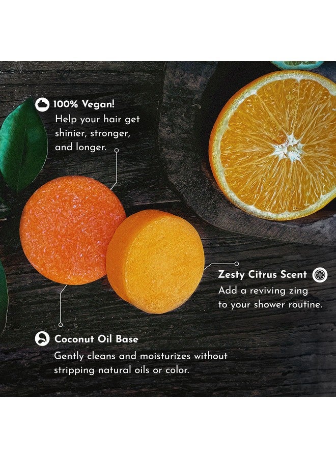 Fresh Citrus Bergamot Shampoo And Conditioner Bar Set 100% Vegan For Hair Of All Types Natural Handmade In Usa.