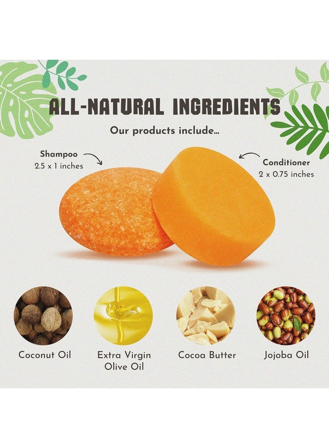 Fresh Citrus Bergamot Shampoo And Conditioner Bar Set 100% Vegan For Hair Of All Types Natural Handmade In Usa.