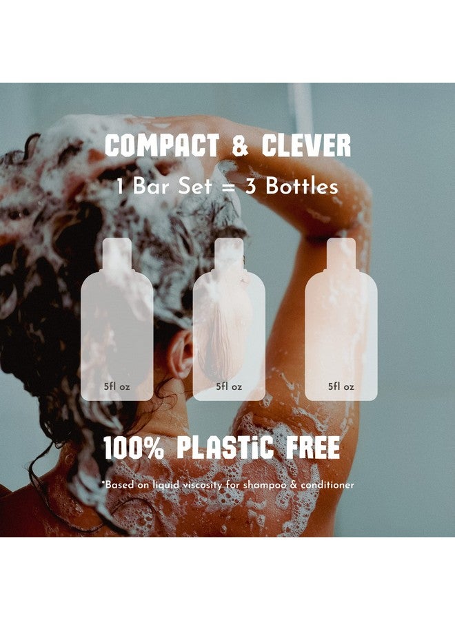 Fresh Citrus Bergamot Shampoo And Conditioner Bar Set 100% Vegan For Hair Of All Types Natural Handmade In Usa.