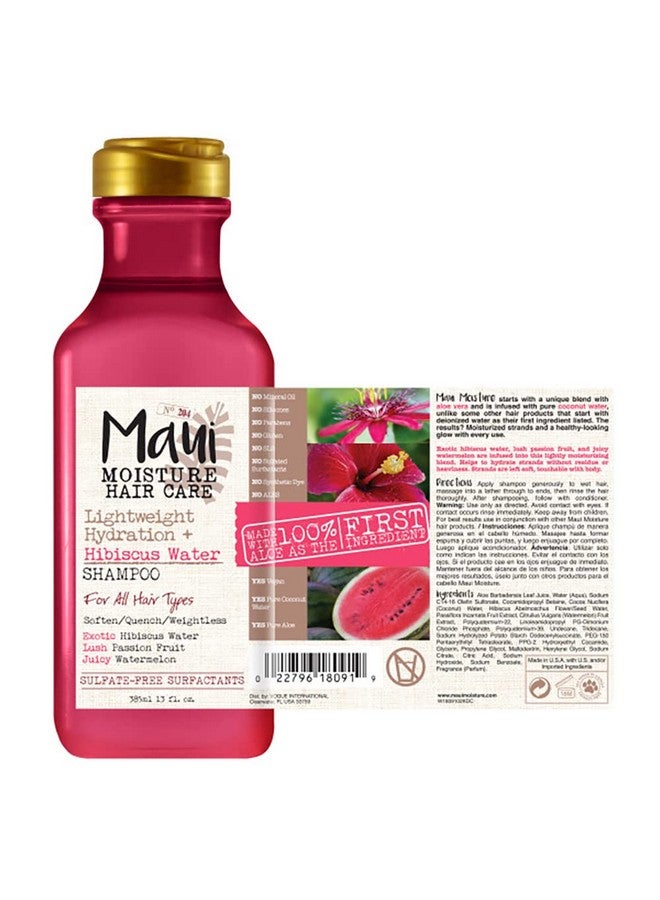 Lightweight Hydration + Hibiscus Shampoo + Conditioner For Daily Moisture No Sulfates 13 Fl Oz