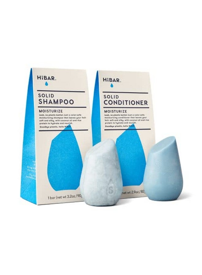 Shampoo And Conditioner Bar Set All Natural Hair Care Plastic Free Travel Size Color Safe Eco Friendly Solid Sustainable Bars Zero Waste (Moisturize)