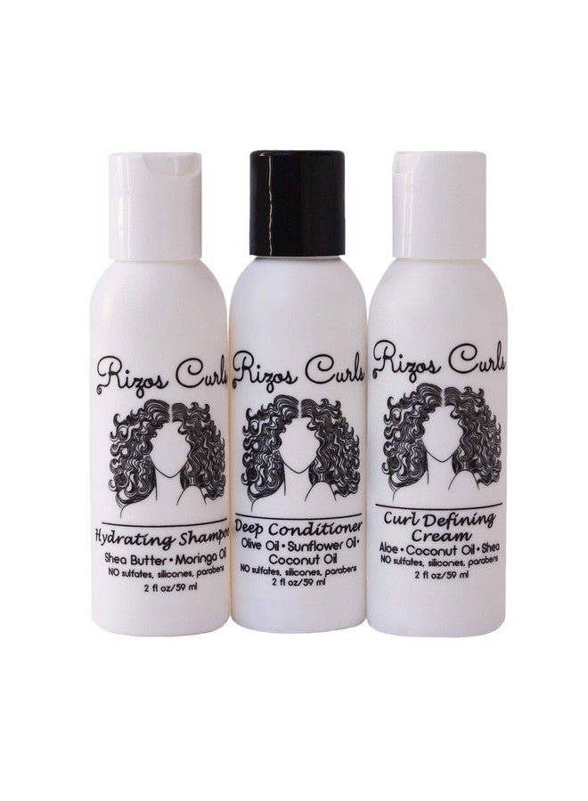 Trio Travel Kit For Curly Hair: Curl Defining Cream Shampoo Conditioner (2 Fl Oz Each)
