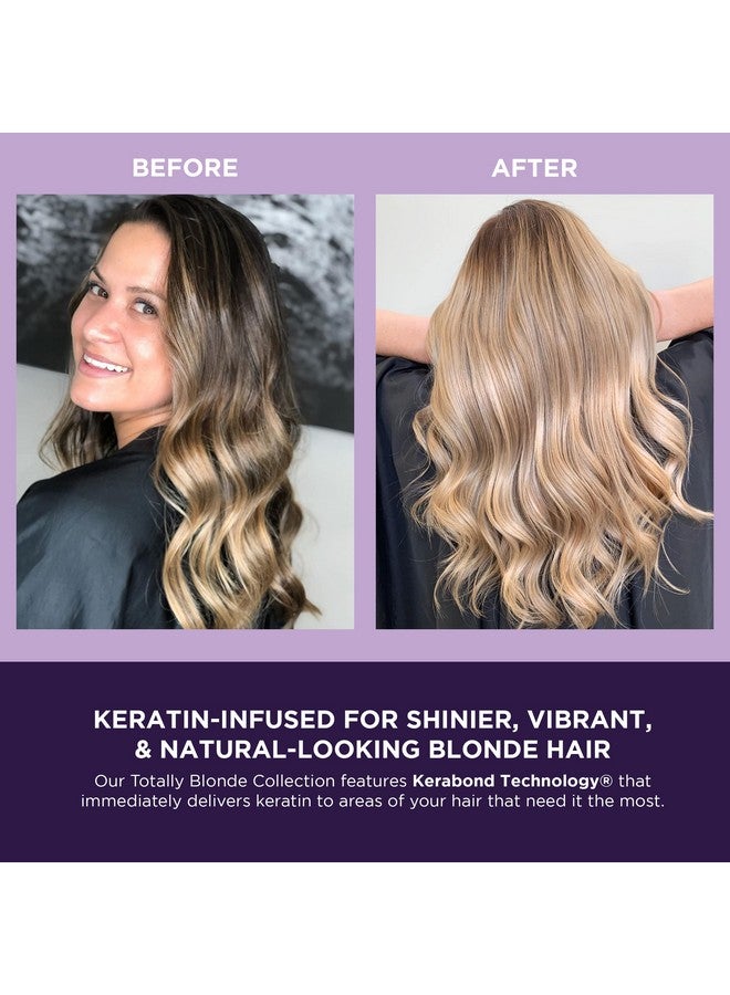 Keratin Infused Totally Blonde Violet Toning Conditioner 33.8 Fl. Oz. 1000 Ml Keratin Therapy Purple Conditioner For Blonde Hair Brassy Silver & Highlighted Sulfate & Paraben Free