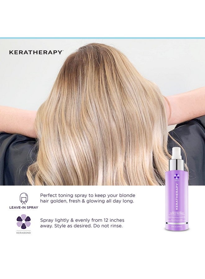 Keratin Infused Totally Blonde Violet Toning Conditioner 33.8 Fl. Oz. 1000 Ml Keratin Therapy Purple Conditioner For Blonde Hair Brassy Silver & Highlighted Sulfate & Paraben Free