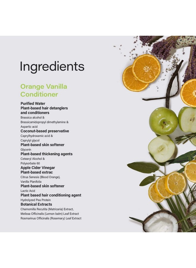 Orange Vanilla Conditioner With Apple Cider Vinegar Paraben Free & Vegan For All Hair Types 33.8 Ounce