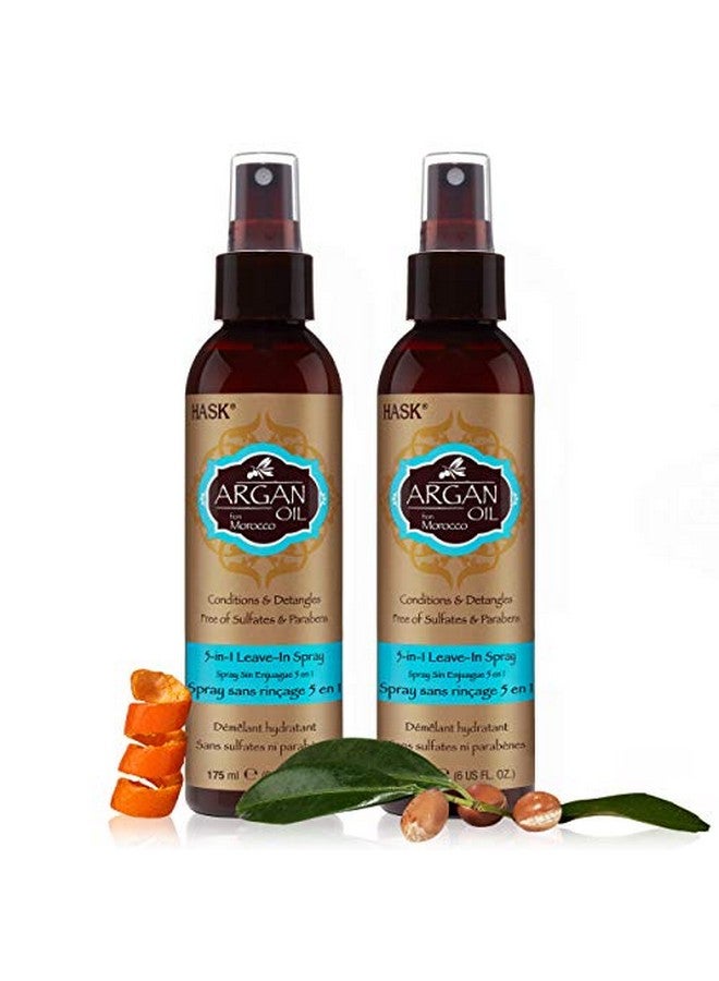 Repairing Argan Oil 5In1 Leave In Conditioner Spray For All Hair Types Color Safe Gluten Free Sulfate Free Paraben Free 2 Piece Set