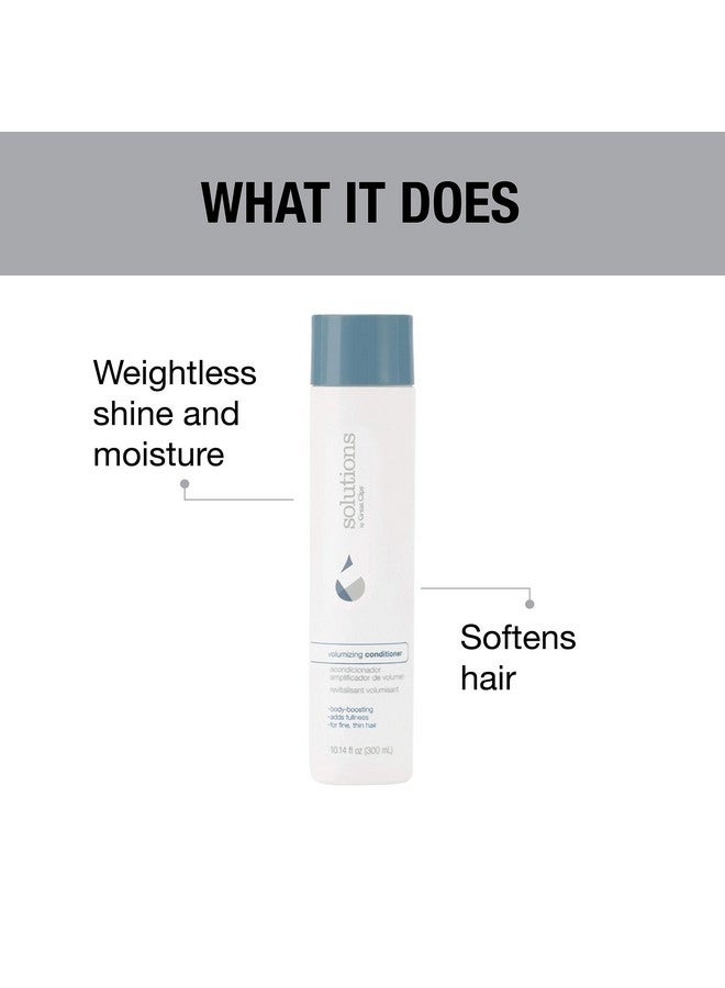Solutions Volumizing Conditioner 10Oz ; Adds Volume Thickness & Shine ; For Fine Thin & Oily Hair