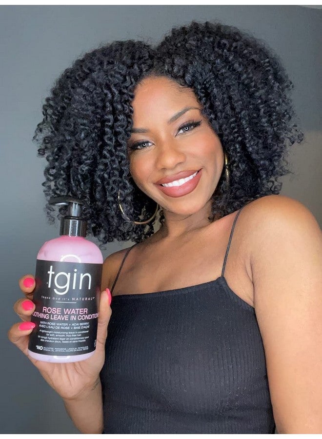 Tgin Rose Water Smoothing Leavein Conditioner For Natural Hair Protective Styles Curls Waves Detangler Great For Low Porosity Hair Fine Hair 13Oz