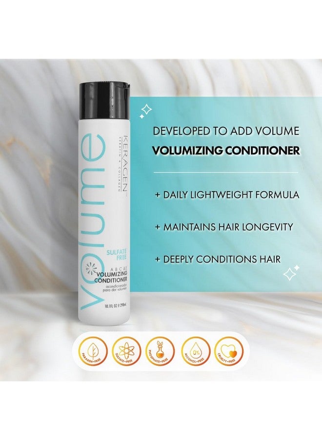 Volumizing Conditioner For Fine Hair With Keratin And Collagen Sulfate Free 10 Oz Add Thickness Hydrates And Enhances Hair Volume With Panthenol Vitamins And Jojoba Oil