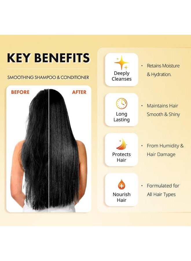 Smoothing Conditioner With Keratin And Collagen For All Hair Types Sulfate Free 10 Oz Moisturizes Strengthens Protects Color And Repair Panthenol Vitamins And Jojoba Oil