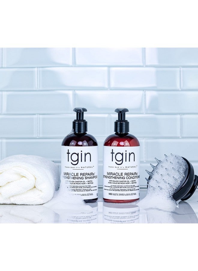 Tgin Miracle Repairx Strengthening Shampoo For Damaged Hair With Black Castor Oil And Biotin Repair Protect Restore 13 Oz