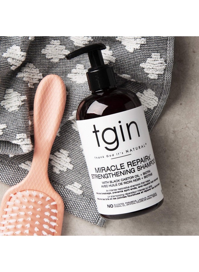 Tgin Miracle Repairx Strengthening Shampoo For Damaged Hair With Black Castor Oil And Biotin Repair Protect Restore 13 Oz
