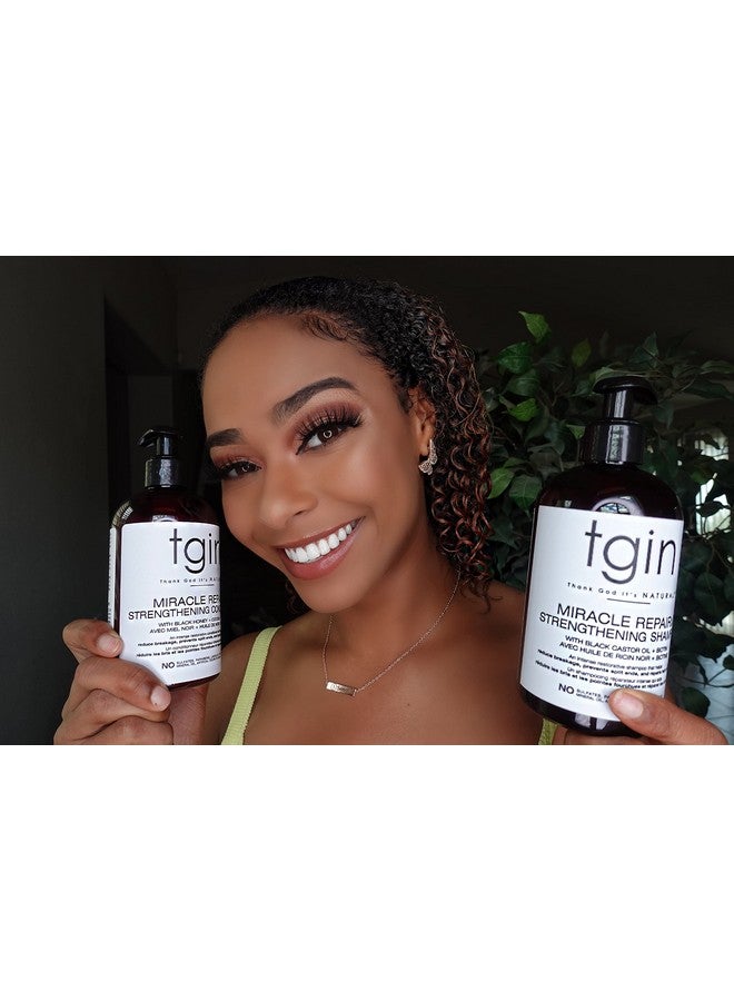 Tgin Miracle Repairx Strengthening Shampoo For Damaged Hair With Black Castor Oil And Biotin Repair Protect Restore 13 Oz