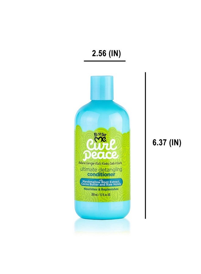 Curl Peace Ultimate Detangling Conditioner Nourishes & Replenishes Contains Marshmallow Root Extract Cocoa Butter & Raw Honey Sulfate Free No Animal Testing 12 Oz