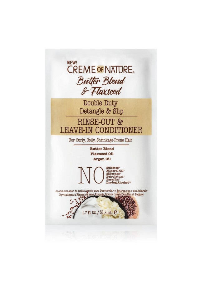 Leave In Conditioner By Creme Of Nature Butter Blend Argan Oil Flaxseed Oil Rinseout Leavein 1.75 Oz