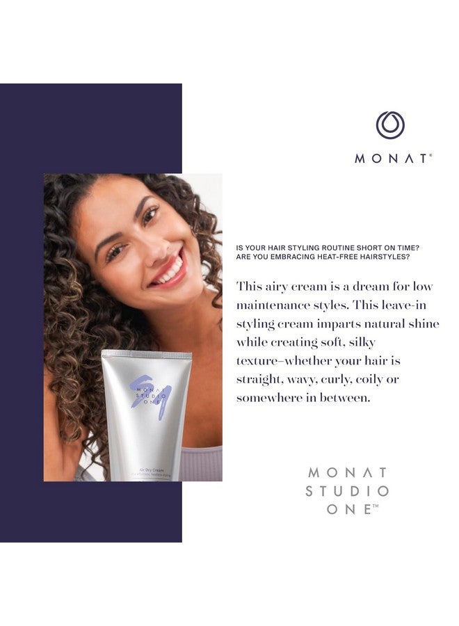 Studio One™ Air Dry Cream Soft Hair Styling Cream For Touchable Hold And Humidity Protection. Hair Frizz Control For Allhair Types And No Heat Needed Net Wt. 177 Ml / 6 Fl. Oz.