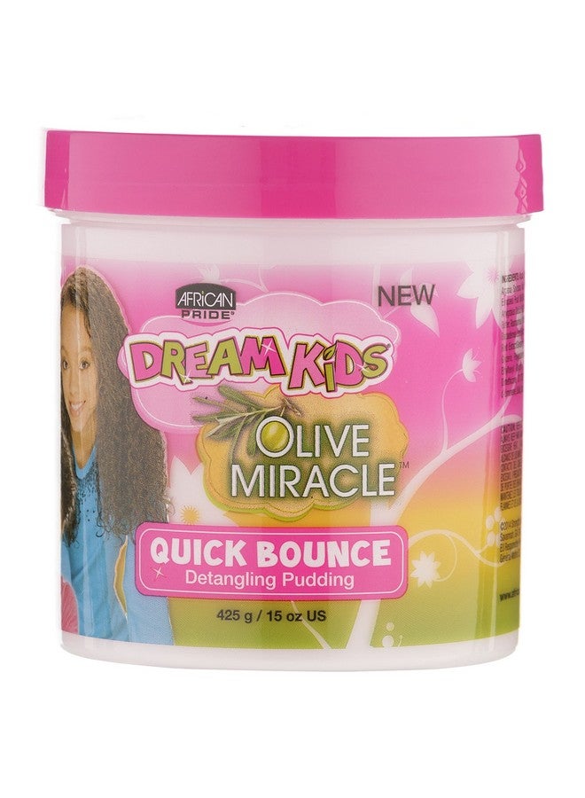 Dream Kids Olive Miracle Quick Bounce Detangling Pudding (3 Pack) Detangles & Controls Hair Frizz Adds Shine To Natural Coils & Curls 15 Oz