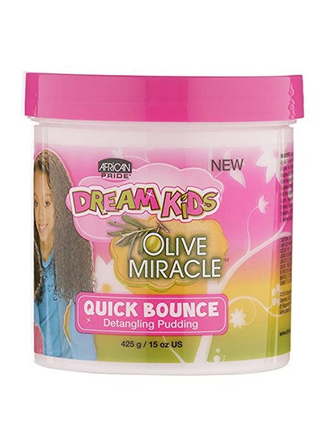 Dream Kids Olive Miracle Quick Bounce Detangling Pudding (3 Pack) Detangles & Controls Hair Frizz Adds Shine To Natural Coils & Curls 15 Oz