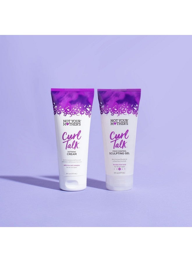 Curl Talk Frizz Control Sculpting Gel And Defining Cream (2Pack) 6 Fl Oz Formulated With Rice Curl Complex For All Curly Hair Types