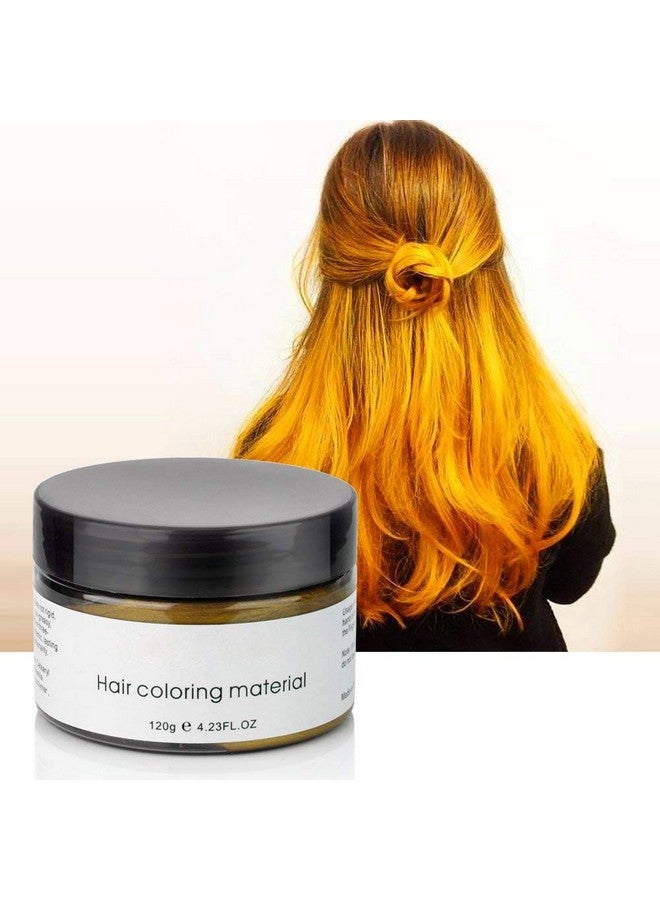 Unisex Hair Color Dye Wax Styling Cream Mudnatural Hairstyle Pomade Temporary Hair Dye Wax For Party Cosplay & Halloween 4.23 Oz (Gold)