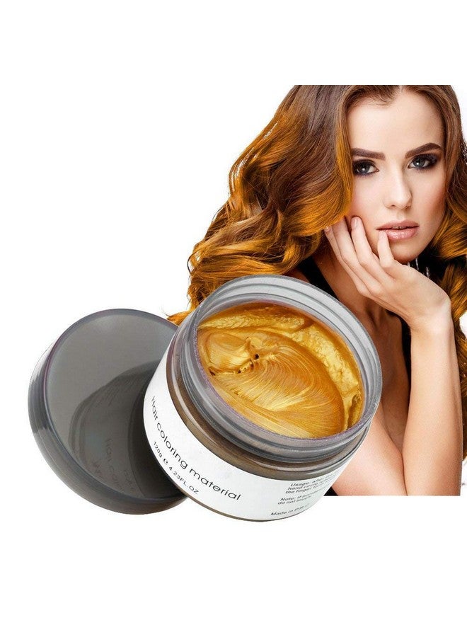 Unisex Hair Color Dye Wax Styling Cream Mudnatural Hairstyle Pomade Temporary Hair Dye Wax For Party Cosplay & Halloween 4.23 Oz (Gold)