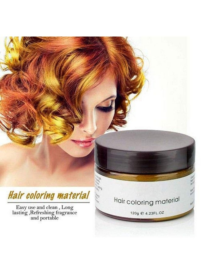 Unisex Hair Color Dye Wax Styling Cream Mudnatural Hairstyle Pomade Temporary Hair Dye Wax For Party Cosplay & Halloween 4.23 Oz (Gold)