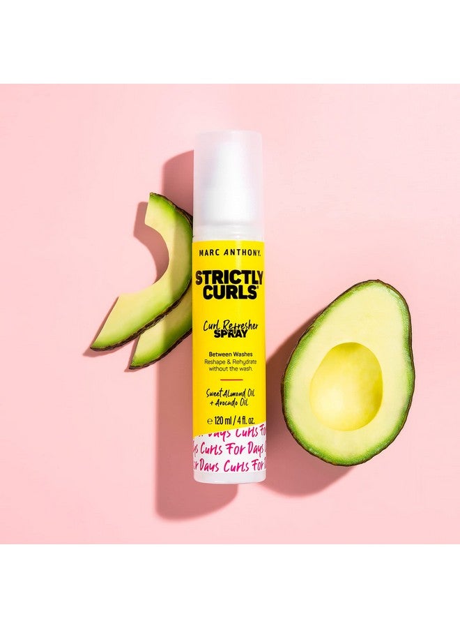 Curl Refresher Hair Spray Strictly Curls Hydrating Detangler Hairspray For Curly & Wavy Hair Moisturizing & Curl Defining Antifrizz Formula With Sweet Almond Oil & Avocado Oil 4 Oz