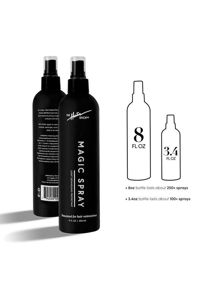 Magic Spray Lightweight Detangling Formula Designed For Hair Extensions & Wigs Parabenfree Colorsafe Vegan Infused With Aloe & Honeyquat (8 Oz)