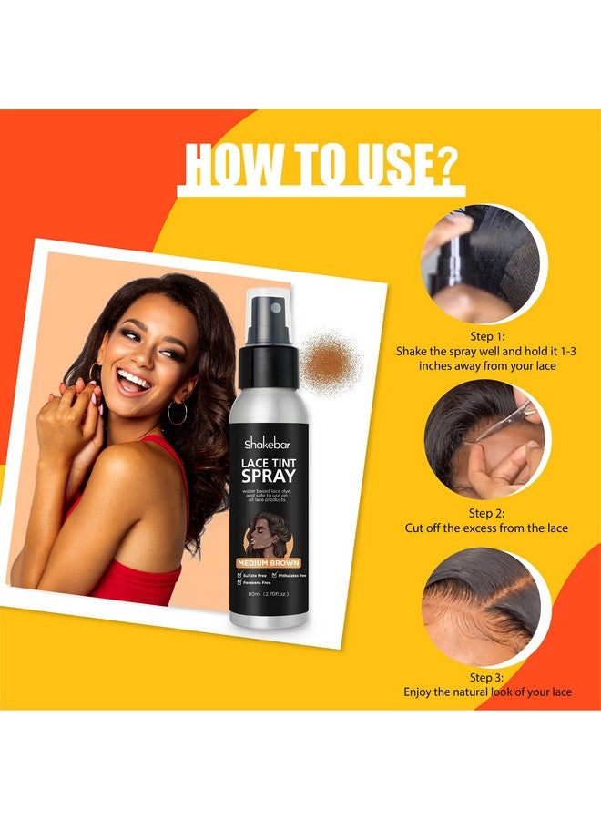 Lace Tint Spray 2.7 Fl Oz Lace Tint Spray For Wigs (Medium Brown)