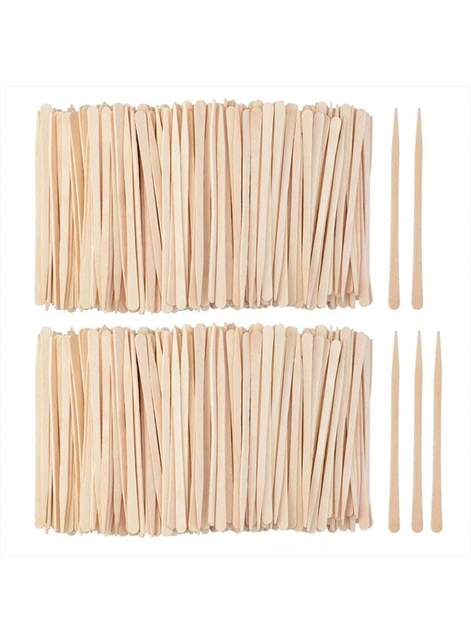 1200 Pack Wooden Waxing Sticks Wax Spatulas Sticks Small Wax Applicator Sticks Wood Craft Sticks Spatulas Applicator for Hair Eyebrow Nose Removal (Without Handle)