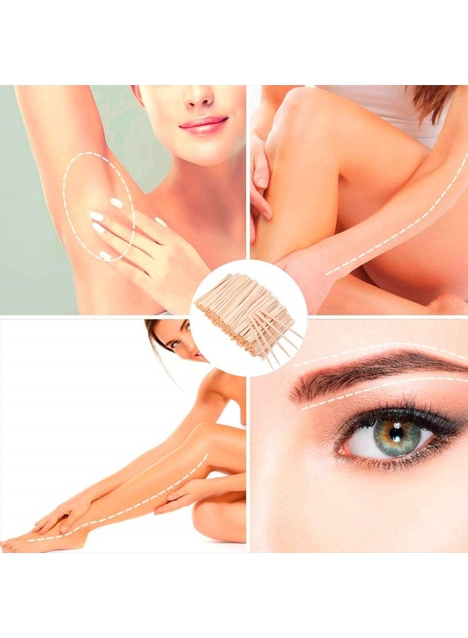 1200 Pack Wooden Waxing Sticks Wax Spatulas Sticks Small Wax Applicator Sticks Wood Craft Sticks Spatulas Applicator for Hair Eyebrow Nose Removal (Without Handle)