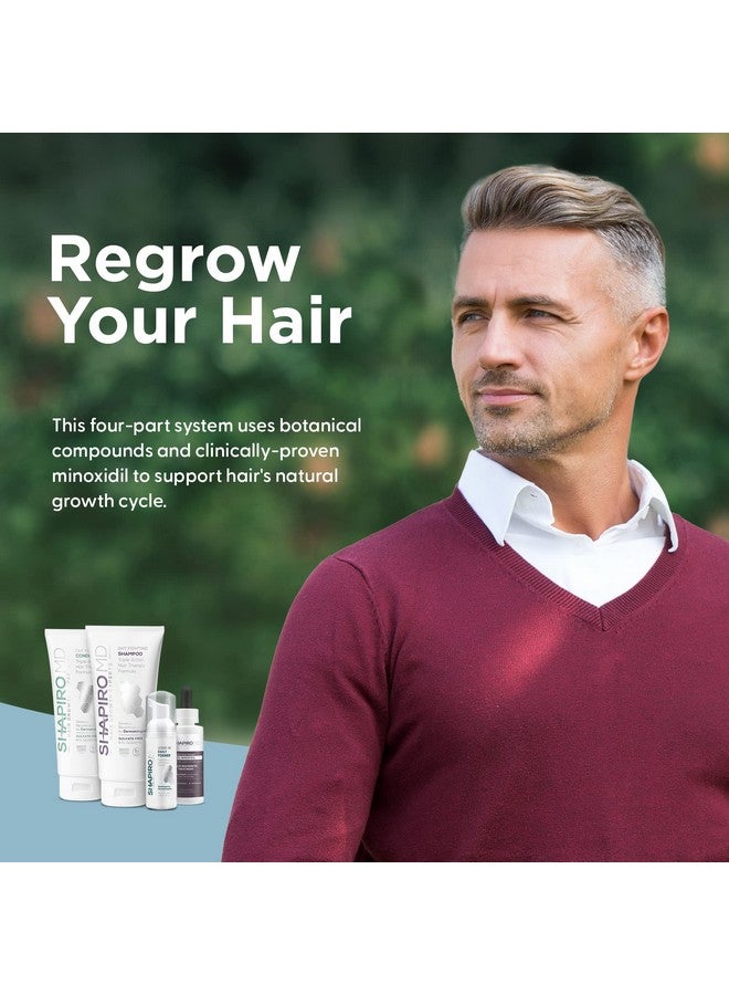 Men’S Regrowth Kit Plus: Shampoo Conditioner 5% Minoxidil Leavein Foam. Complete Anti Hair Loss And Thinning Hair Solution For Men 1 Month Supply