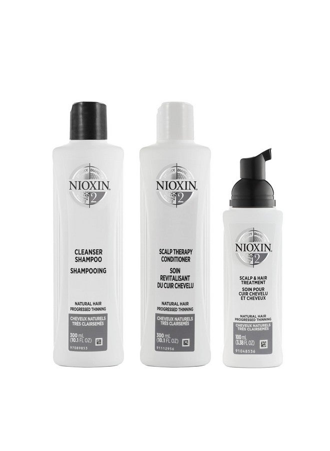 System Kit 2 Hair Strengthening & Thickening Treatment Treats & Hydrates Sensitive Or Dry Scalp For Natural Hair With Light Thinning Full Size (3 Month Supply)