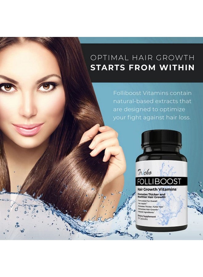 Tricho Hair Growth Vitamins With Biotin Vitamin C Zinc And Vitamin B1230 Day Supply Helps Promote Thick Full Hair Growth Naturalbased Hair Care Formula Made In The Usa