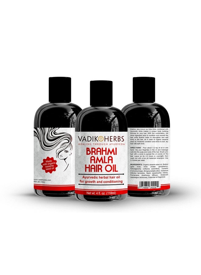 Brahmiamla Hair Oil (4Oz) Promotes Excellent Hair Growth And Conditioning With Rosemary Oil ; All Natural Herbal Solution For Hair Loss Thinning Hair Balding ; Beard Oil As Well